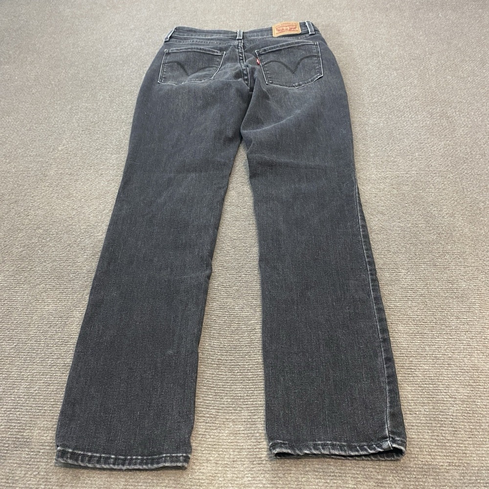 Levi's Jeans Classic Mid Rise Skinny Women's 6 Black Gray Whiskered 29" Inseam